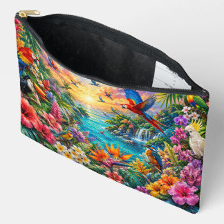Pochette À Accessoires Tropical Birds Accessory Pouch | Colorful Floral P