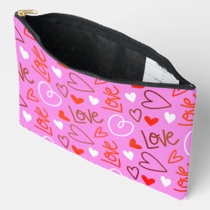 Pochette À Accessoires Trousse Accessoire à Cœurs Amour Griffonnés