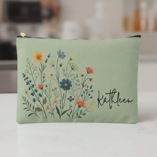 Pochette À Accessoires Trousse de Maquillage Fleur Sauvage Personnalisée 