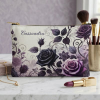 Trousse de Maquillage Fleurs Gothiques Sombres Per