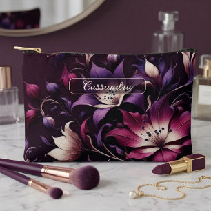 Pochette À Accessoires Trousse de Maquillage Fleurs Gothiques Sombres Per