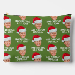 Pochette À Accessoires Trump avec Santa Hat - Rendre Noël magnifique
