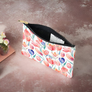 Pochette À Accessoires Tulipes d'aquarelle Motif petit