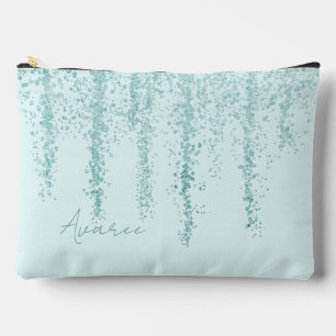 Pochette À Accessoires Turquoise Crystal Splash Personnalisé