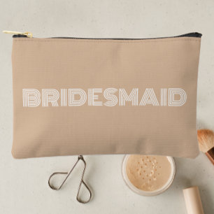 Pochette À Accessoires Typographie moderne beige Bridesmaid