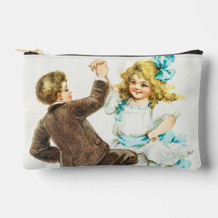 Pochette À Accessoires Un joyeux Noël - carte vintage, enfants dansants