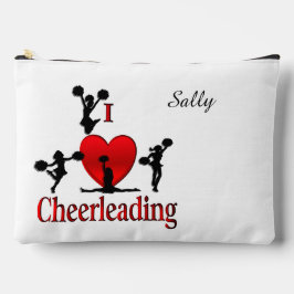 Pochette À Accessoires Unique I Heart Cheerleading Nom personnel