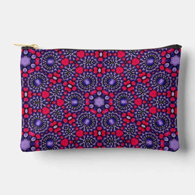 Pochette À Accessoires Unique mignon violet et rose Abstrait Dot Art Moti (Recto)