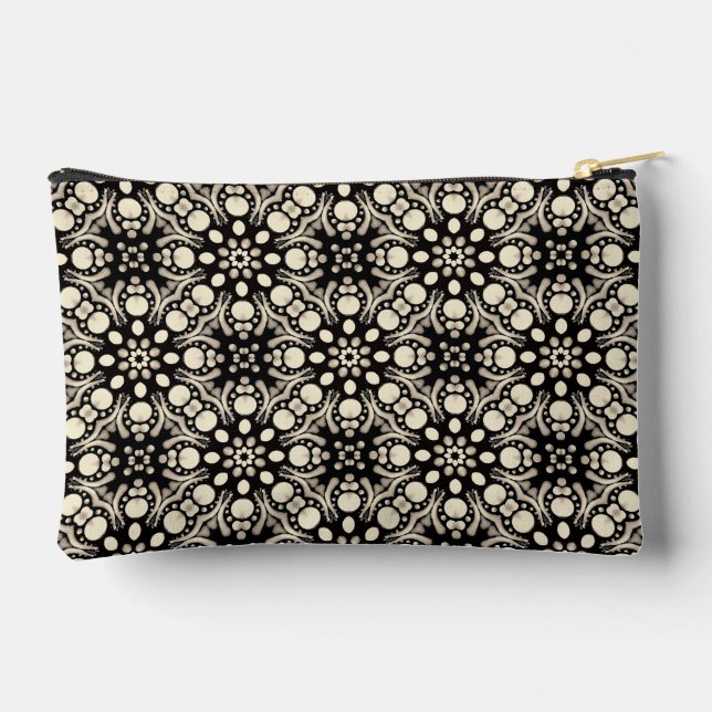 Pochette À Accessoires Unique Motif d'art élégant noir et blanc (Verso)