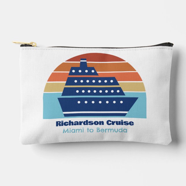 Pochette À Accessoires Vacances Coucher du soleil sur bateau de croisière (Recto)
