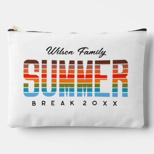 Pochette À Accessoires Vacances en famille à la plage au coucher de solei