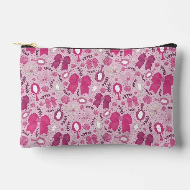 Pochette À Accessoires Vaches romantiques roses et Roses (Recto)