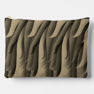 Pochette À Accessoires Vague d'art moderne marron et beige