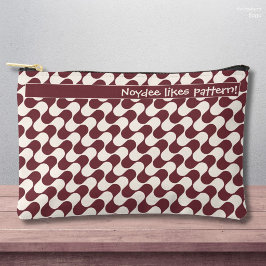 Pochette À Accessoires Vagues abstraites rouges et blanches avec texte