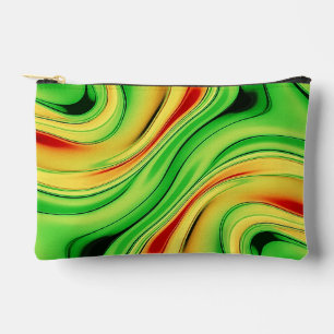 Pochette À Accessoires vagues chromées vertes et dorées