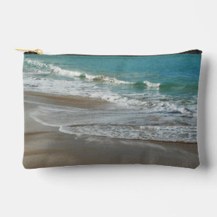 Pochette À Accessoires Vagues sur la plage bleu turquoise Océan