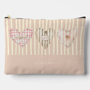 Pochette À Accessoires Valentine Cute coeur personnalisé Rose rétro