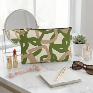 Pochette À Accessoires Vert olive Tangle carré