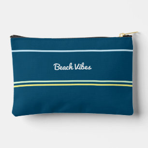 Pochette À Accessoires Vibes de plage Marine Océan bleu Cool d'été Monogr