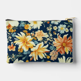 Pochette À Accessoires Vibrant rose-rouge et Fleurs blanches délicates