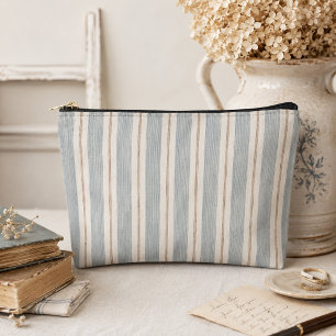 Pochette À Accessoires Vintage bleu et marron français - Fermette neutre