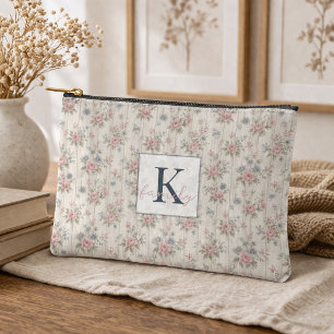 Pochette À Accessoires Vintage Rustique Shabby Chic Floral sur Bois Maiso