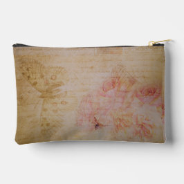 Pochette À Accessoires Vintage Shabby Chic Butterfly Antique Script