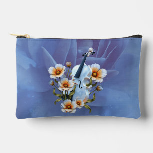 Pochette À Accessoires Violon blanc aux fleurs - Musique élégante & Natur