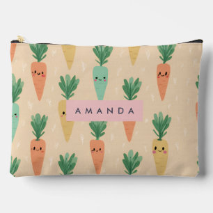 Pochette À Accessoires Visages de carottes personnalisées Cute Kawaii Pas