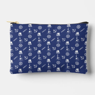 Pochette À Accessoires Voile Illustrant Sml Ptn Blanc+Bleu Marine