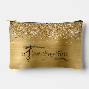 Pochette À Accessoires Votre logo pailleté or glamour