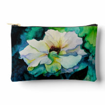 White Rose Zipper Pouch