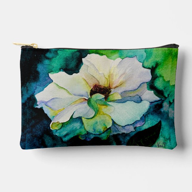Pochette À Accessoires White Rose Zipper Pouch (Recto)