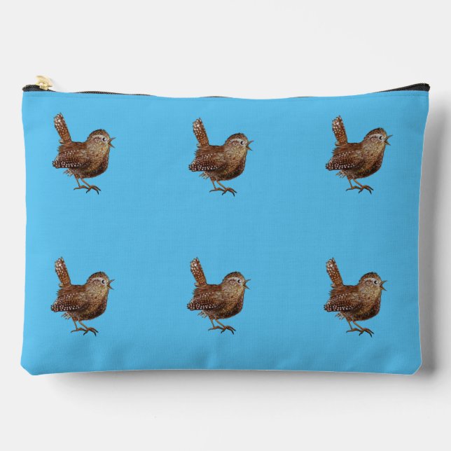 Pochette À Accessoires Wren Bird Singing Sky Blue (Recto)