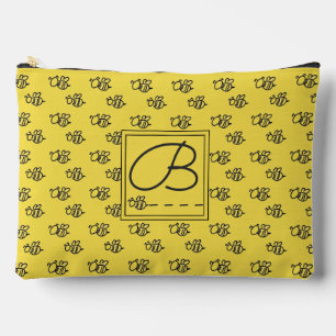 Pochette À Accessoires Yellow Summer Bees Monogramme Motif