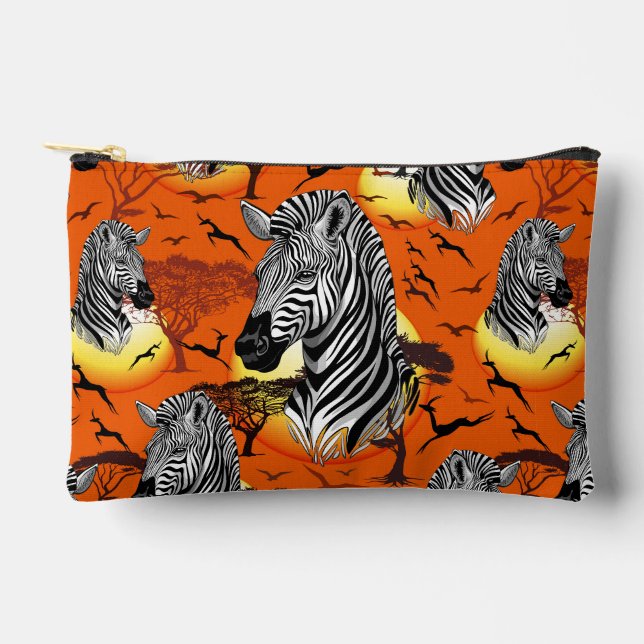 Pochette À Accessoires Zebra African Savanna Wild Animal (Recto)