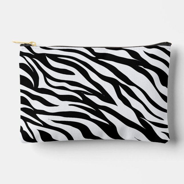 Pochette À Accessoires Zebra Animal Print Black and White Safari  (Recto)