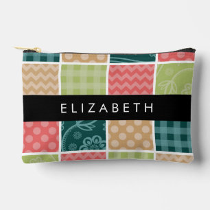 Pochette À Accessoires Zigzag, Chevron, En vichy, Pois, Votre Nom
