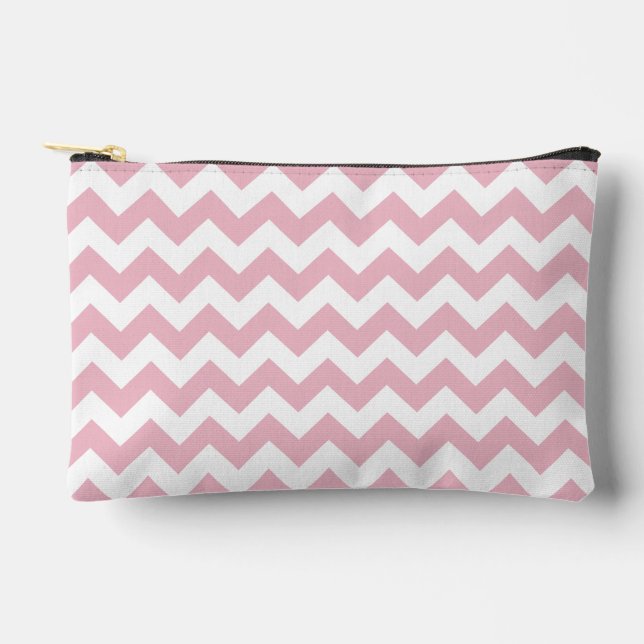 Pochette À Accessoires Zigzag rose, Chevron rose, Motif géométrique (Recto)