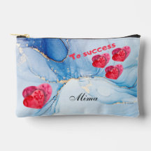 Pochette couleur ocre bleue personnalisée