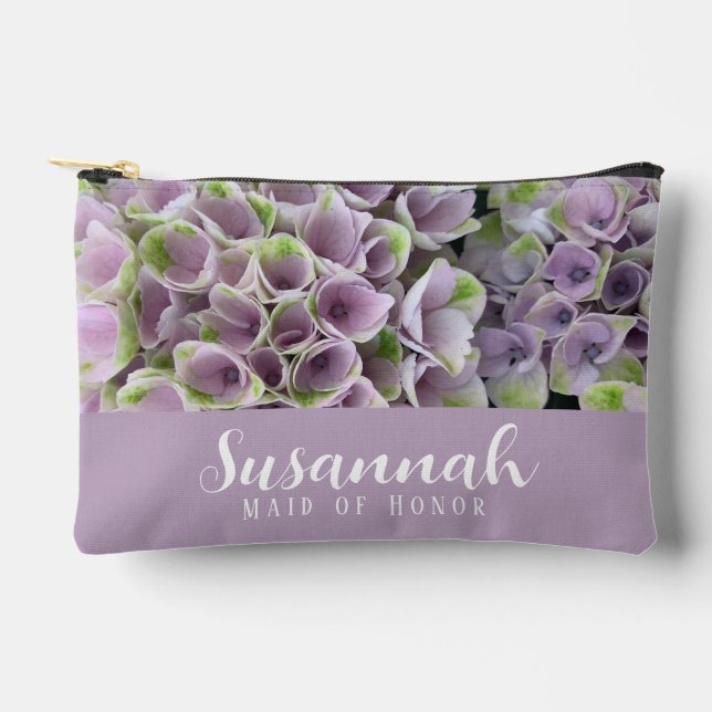 Pochette d'accessoires florale Mauve & Green Hydra (Recto)