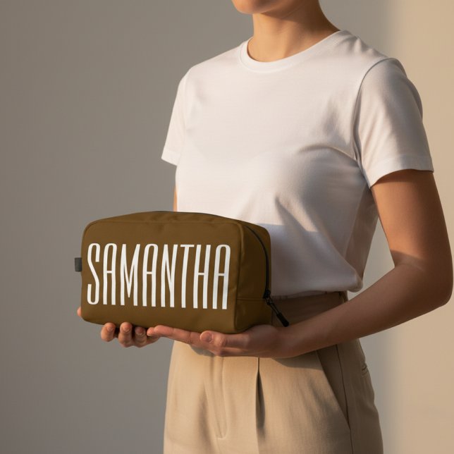 Pochette de Maquillage Élégante avec Monogramme Pe (Personalized Makeup Bag with Name – Custom Cosmetic Bag Gift for Women, Bridesmaids, Mom, or Friends)