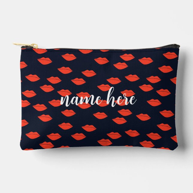 Pochette de maquillage personnalisée avec lèvres r (Recto)