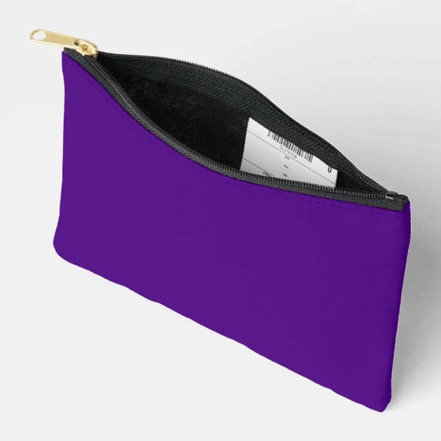 Pochette de Zipper Violet Élégante (Ouvrir)