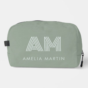 Pochette Monogramme Verte Matcha Minimaliste Sage