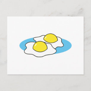 pochierte Eier mit Sonnenseite Postkarte