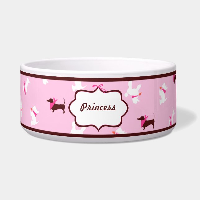 Pocken in rosa Boutique Personalisiert Napf (Vorderseite)