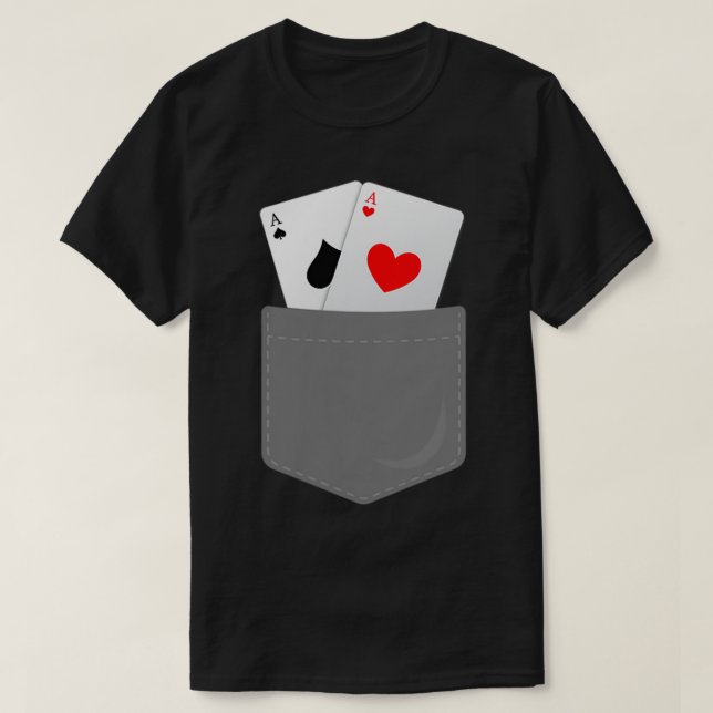 Pocket Aces Fau Pocket Aces Poker Geschenk T-Shirt (Design vorne)