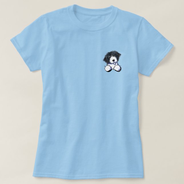 Pocket Bearded Collie T - Shirt (Design vorne)