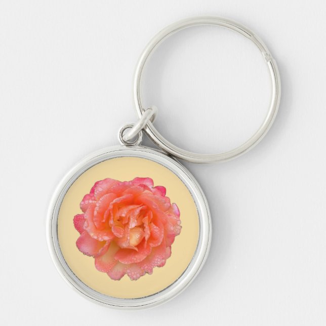 Pocket Bloom: Minimal Rose Keychain Schlüsselanhänger (Vorne)